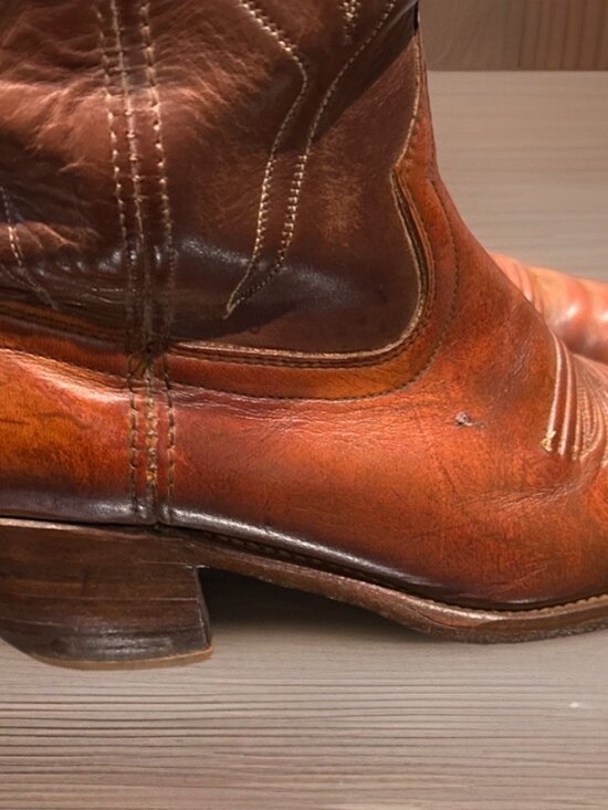Vintage ACME Leather Western Cowboy Boots Tan USA Size 8.5 D main image 7